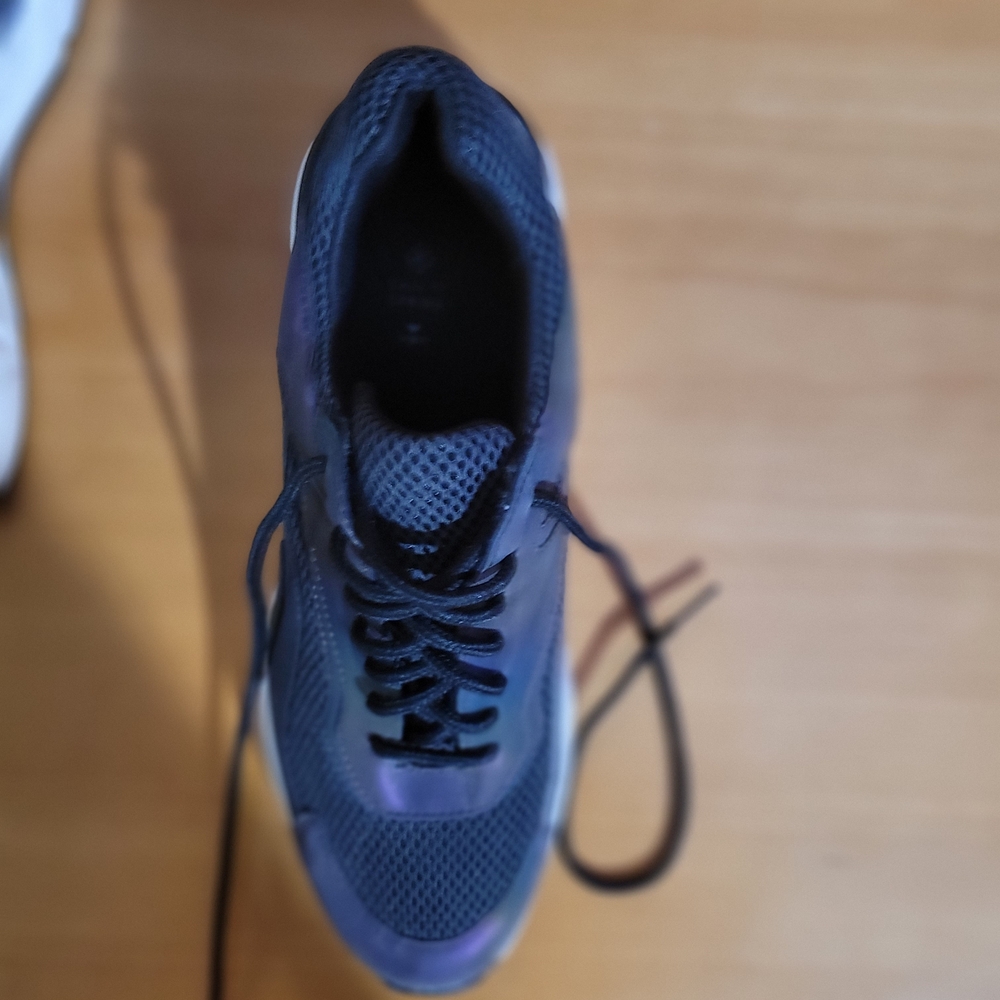 Call It Spring Green and Purple Sneakers with Mesh Design